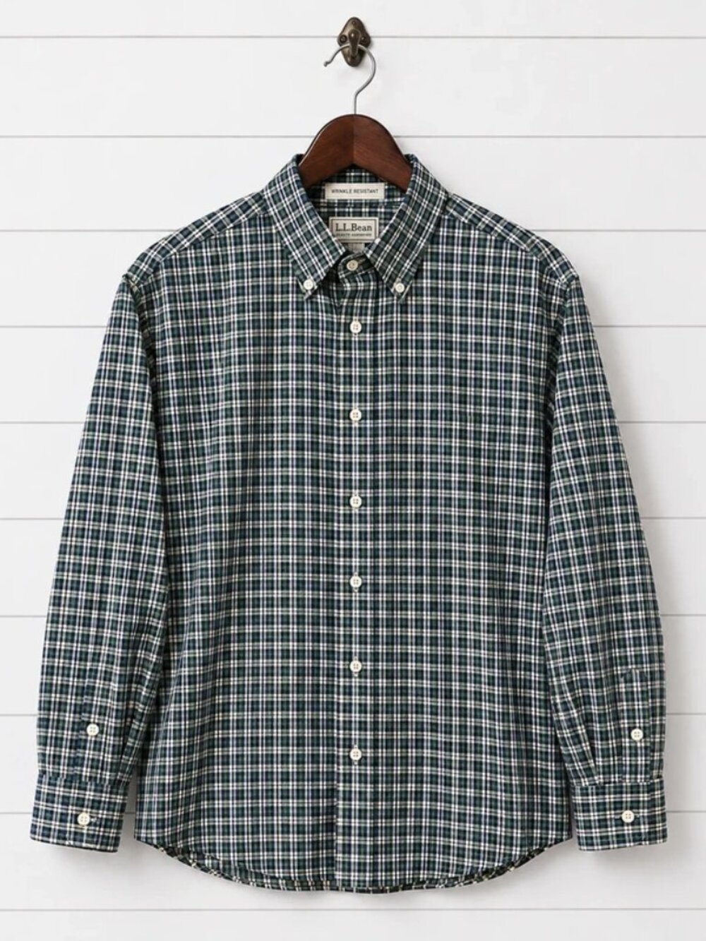L.L.Bean Men’s XXL Regular Wrinkle Resistant Plaid Button Down Shirt 100% Cotton